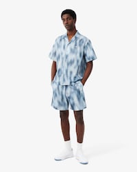 Short taffetas imprim&eacute; relaxed fit