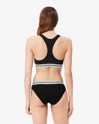 Brassière coton stretch bande contrastée