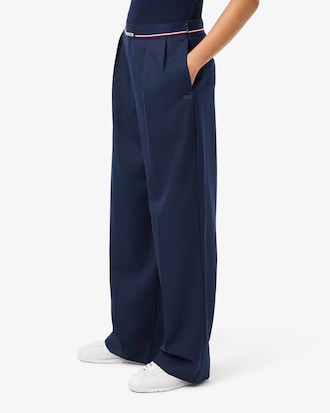 Pantalon oversize à plis laine mélangée