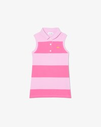 Robe polo sans manches en Piqu&eacute; ray&eacute;
