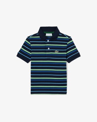 Polo en Petit Piqu&eacute; rayures contrast&eacute;es