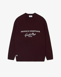 Pull col rond Tennis H&eacute;ritage laine m&eacute;lang&eacute;e