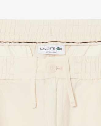 Short regular fit twill de lin m&eacute;lang&eacute;