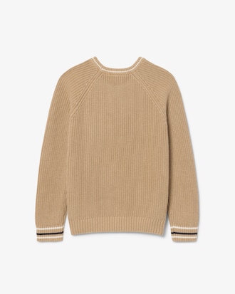 Pull col rond mixte coton et laine