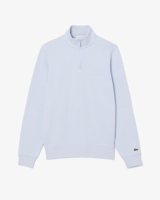 Sweatshirt col montant zipp&eacute; marquage emboss&eacute;