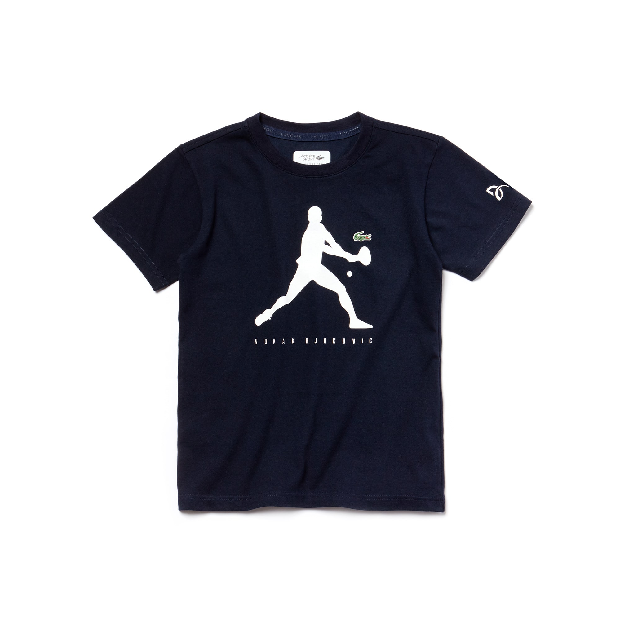 T-shirt Garçon Lacoste SPORT COLLECTION NOVAK DJOKOVIC SUPPORT WITH STYLE en jersey technique T-shirt Garçon Lacoste SPORT COLLECTION NOVAK DJOKOVIC SUPPORT WITH STYLE en jersey technique