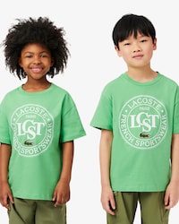 T-shirt coton badge contrasté