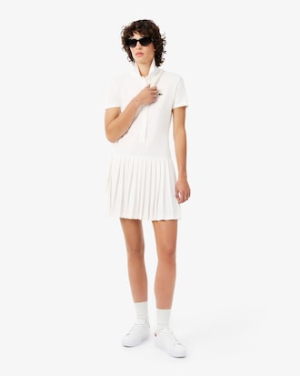 Robe polo pliss&eacute;e Piqu&eacute; stretch