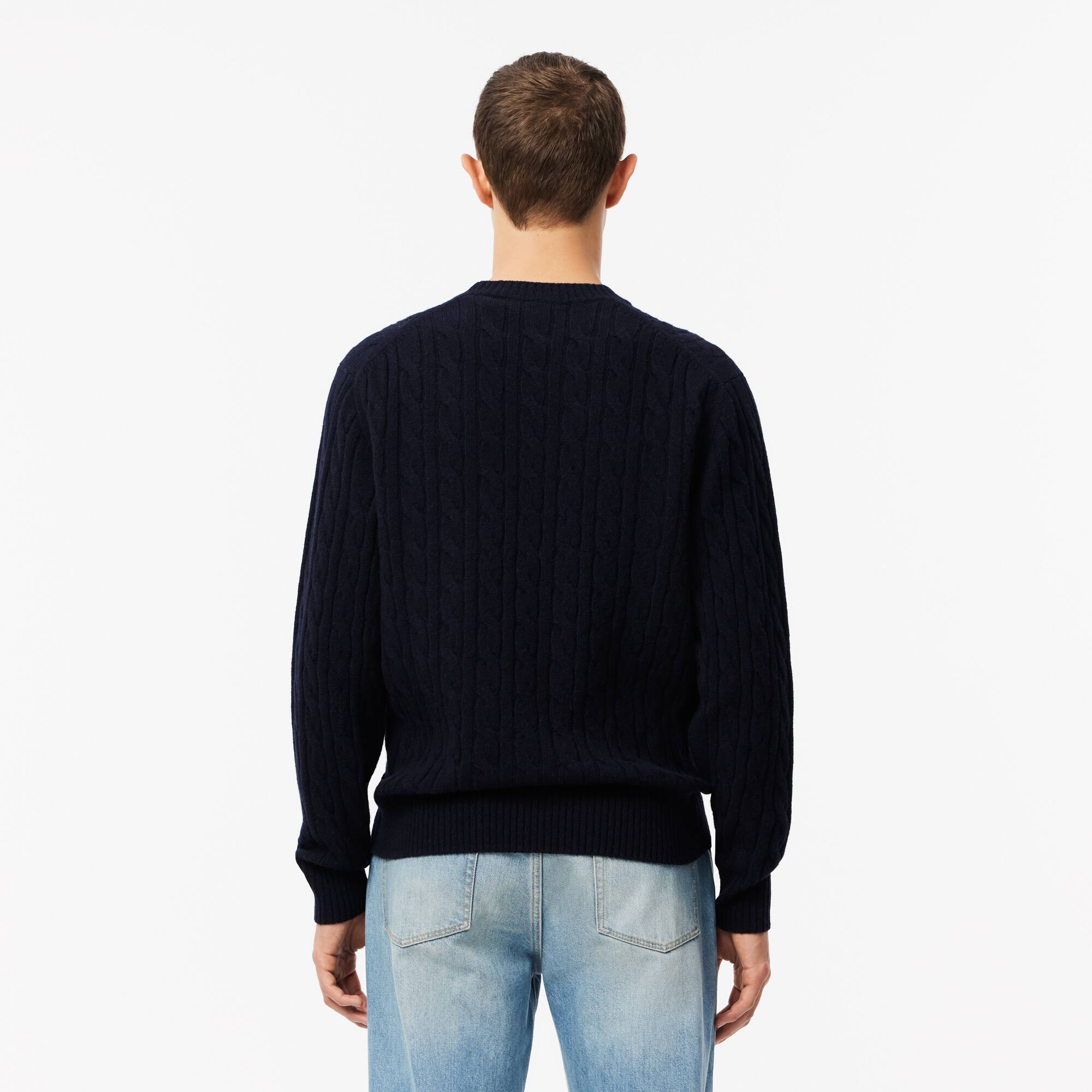 Pull Homme à Col Rond - Coupe Ajustée, Motif Torsadé - Léger Et Confortable - Pour Le Sport Et Les Loisirs