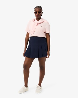 Jupe courte pliss&eacute;e en coton stretch