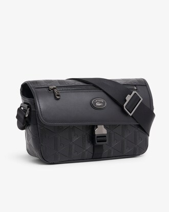 Petite sacoche &agrave; rabat monogramme en cuir