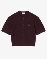 Cardigan coton et laine point mousse