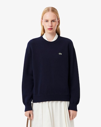 Pull relaxed fit col rond coton