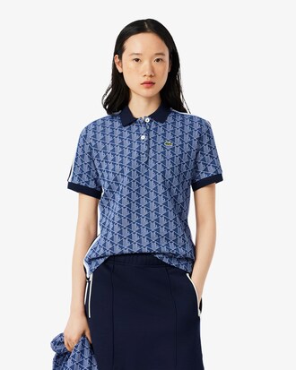 Polo slim fit jacquard monogramme