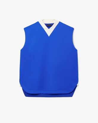 Sweatshirt sans manches col V satin&eacute; D&eacute;fil&eacute;