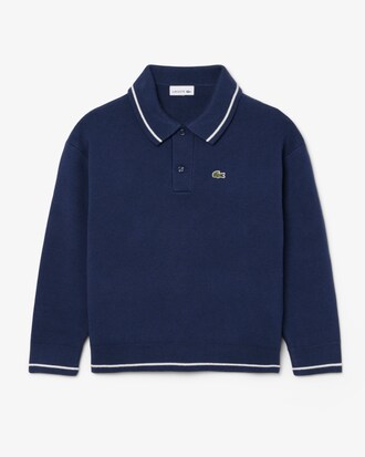 Polo manches longues coton et laine