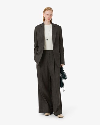 Pantalon tailleur oversize laine D&eacute;fil&eacute;
