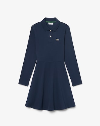 Robe manches longues en Piqu&eacute; stretch