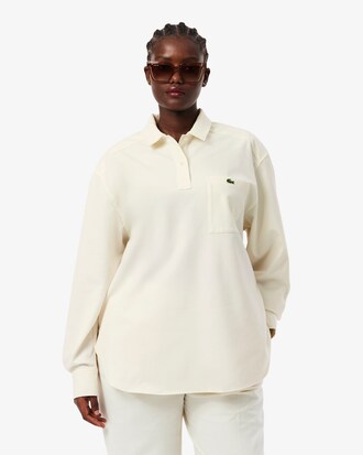 Chemise fa&ccedil;on polo oversize en flanelle
