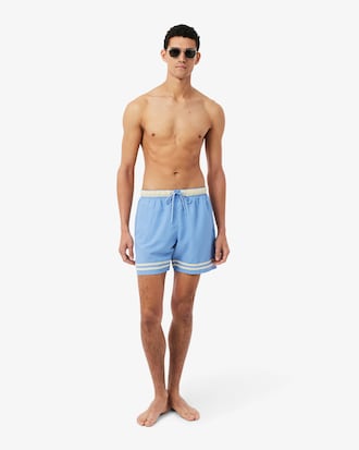 Short de bain mi-long rayures contrast&eacute;es