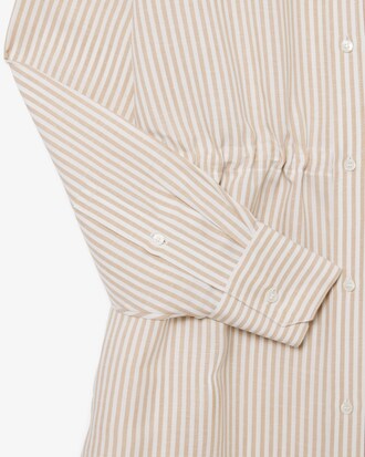 Robe chemise oversize lin m&eacute;lang&eacute;