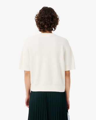 Cardigan coton et laine point mousse