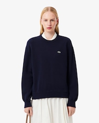 Pull relaxed fit col rond coton