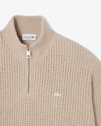 Pull col montant zipp&eacute; laine