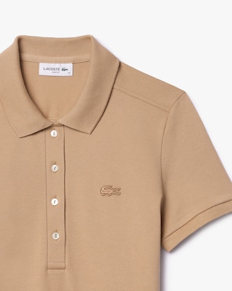 Robe polo slim fit en mini Piqu&eacute; stretch