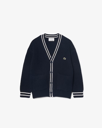 Cardigan en coton et laine