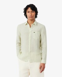 Chemise regular fit en lin ray&eacute;e
