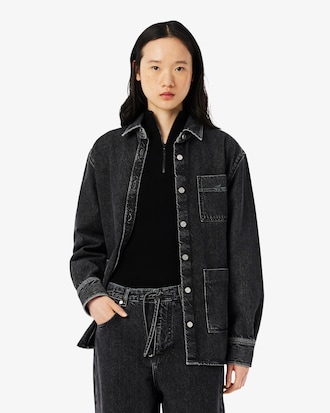 Veste surchemise denim oversize