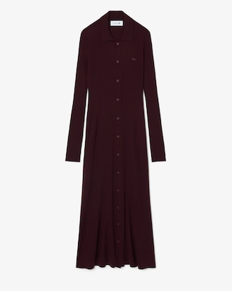 Robe col polo maille 3D laine m&eacute;rinos