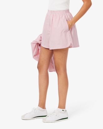 Short wide fit popeline rayé léger