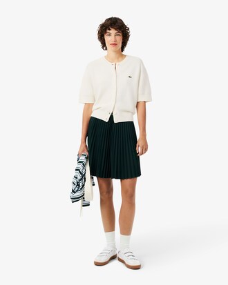 Cardigan coton et laine point mousse