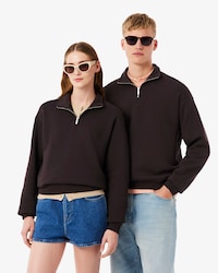 Sweatshirt col zipp&eacute; molleton &eacute;pais