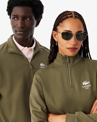 Sweatshirt col montant zipp&eacute; imprim&eacute;