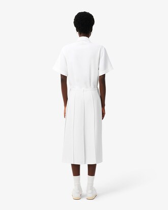 Robe longue pliss&eacute;e Piqu&eacute; fluide