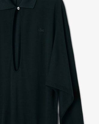 Robe longue col polo soie D&eacute;fil&eacute;