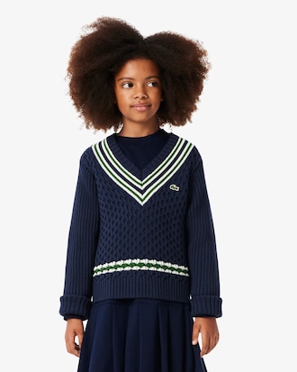 Pull sans manches col V coton