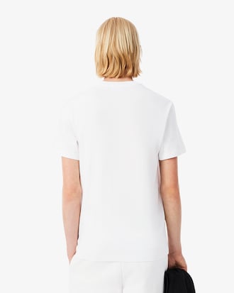 T-shirt jersey de coton liseré Lacoste