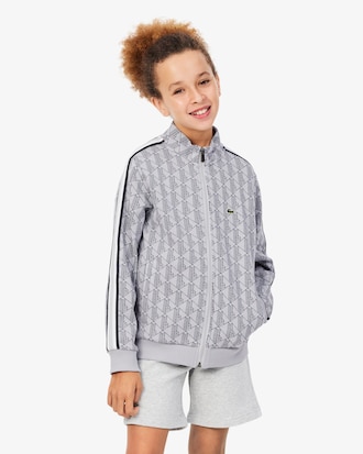 Sweatshirt mixte col montant zipp&eacute; monogramme
