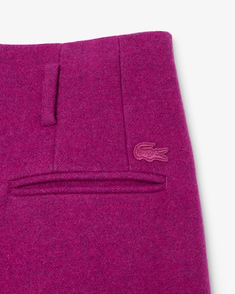 Pantalon tailleur wide fit laine chin&eacute;e D&eacute;fil&eacute;