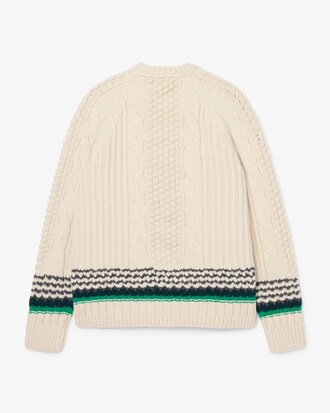 Pull laine textur&eacute;e broderie D&eacute;fil&eacute;
