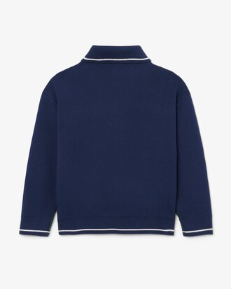 Polo manches longues coton et laine