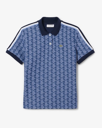 Polo slim fit jacquard monogramme