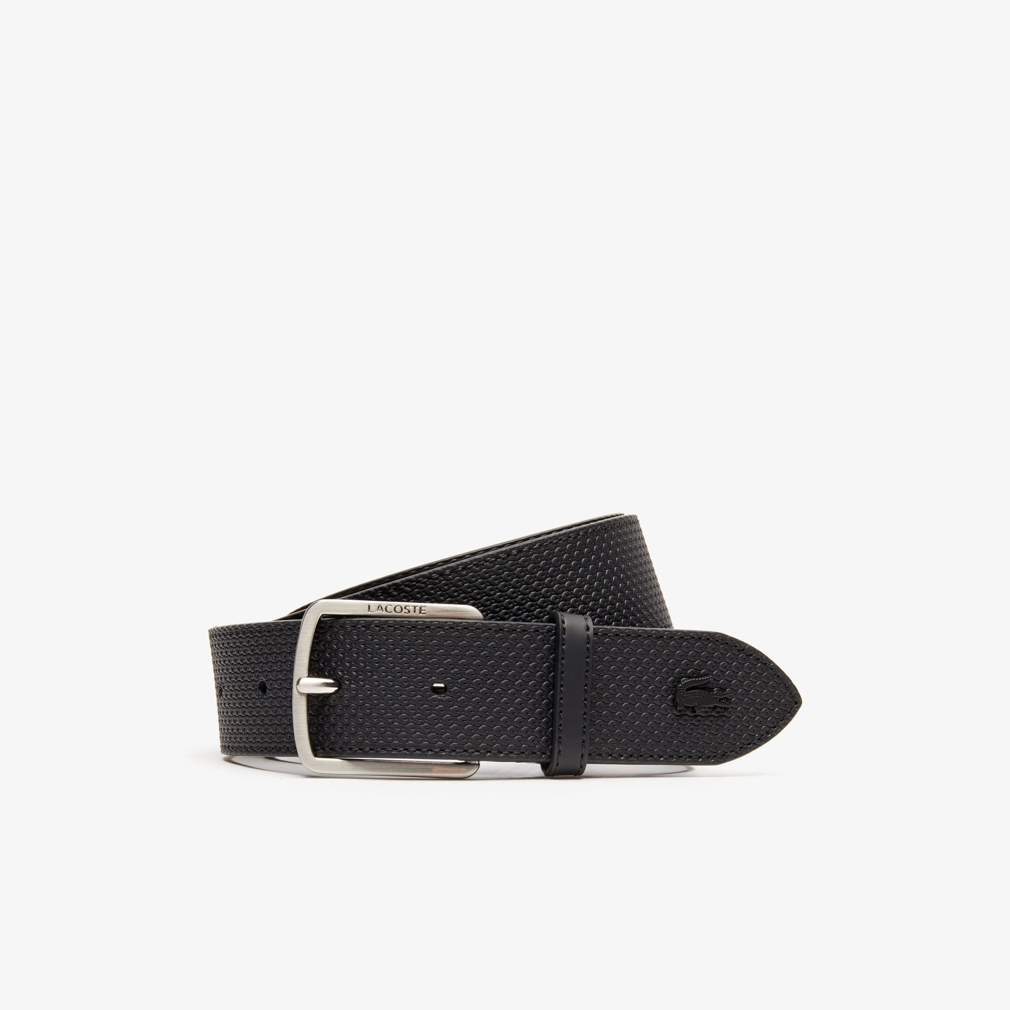 Ceinture Chantaco en cuir textur boucle grav e Lacoste