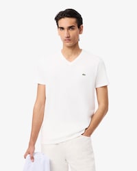 T-shirt coton Pima l&eacute;ger col V