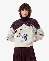 Pull col roul&eacute; jacquard R&eacute;&eacute;dition d'Archives