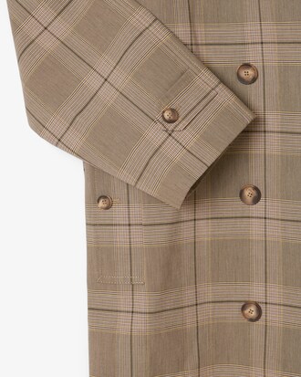 Manteau croisé à carreaux déperlant